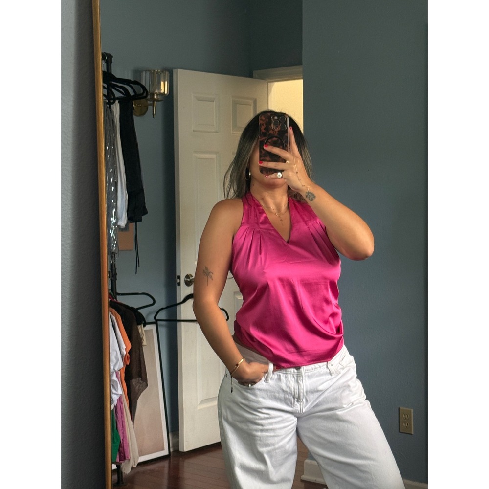 Pink Satin Halter Top